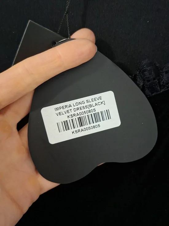 NWT Killstar "Imperia" Long-sleeve Black Velvet Babydoll Mini Dress (Size S) - Picture 13 of 13